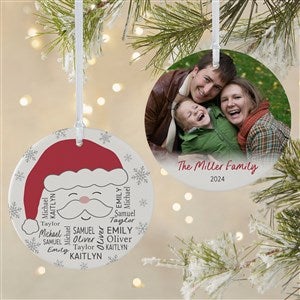 Santa Repeating Name Personalized Ornament-3.75 Matte - 2 Sided - 48681-2L