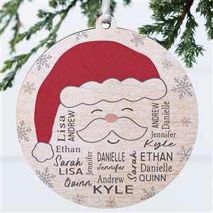 Santa Repeating Name Personalized Ornament-3.75quot; Wood - 1 Sided - 48681-1W