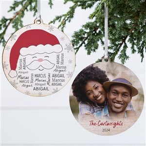 Santa Repeating Name Personalized Ornament-3.75quot; Wood - 2 Sided - 48681-2W