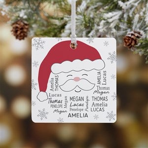 Santa Repeating Name Personalized Ornament-2.75 Metal - 1 Sided - 48681-1M