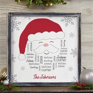 Santa Repeating Name Personalized Blackwashed Frame Wall Art- 12quot; x 12quot; - 48682B-12x12