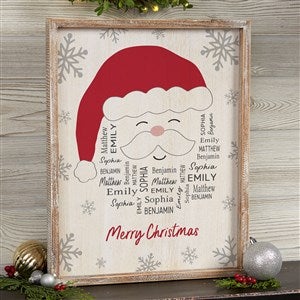 Santa Repeating Name Personalized Whitewashed Frame Wall Art- 14quot; x 18quot; - 48682-14x18