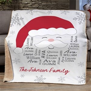 Santa Repeating Name Personalized Christmas 50x60 Sherpa Blanket - 48687-S