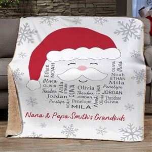 Santa Repeating Name Personalized Christmas 60x80 Sherpa Blanket - 48687-SL