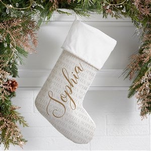 Yuletide Repeating Name Personalized Ivory Christmas Stockings - 48702-I