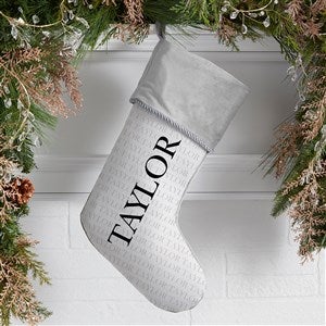 Yuletide Repeating Name Personalized Grey Christmas Stockings - 48702-GR