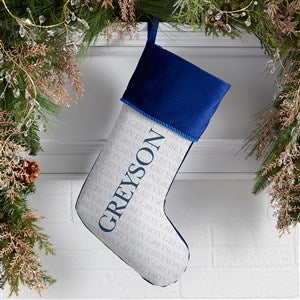 Yuletide Repeating Name Personalized Blue Christmas Stockings - 48702-BL