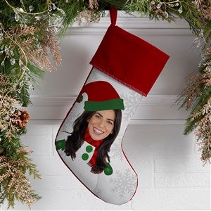 Christmas Character Personalized Photo Burgundy Christmas Stockings - 48704-B