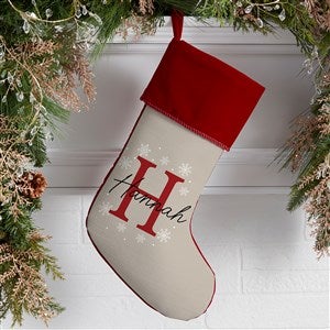 Initially Christmas Personalized Burgundy Christmas Stockings - 48706-B