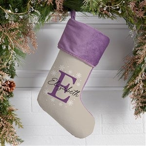 Initially Christmas Personalized Purple Christmas Stockings - 48706-P