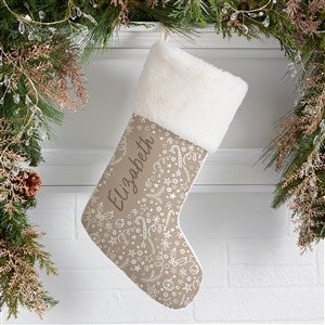 Holiday Delight Personalized Ivory Faux Fur Christmas Stockings - 48709-IF