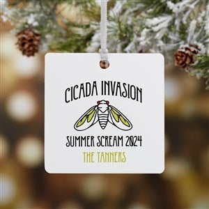 Cicada Invasion Personalized Square Photo Ornament- 2.75quot; Metal - 1 Sided - 48766-1M