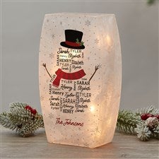 Snowman Repeating Name Personalized Christmas Small Frosted Tabletop Light - 48774