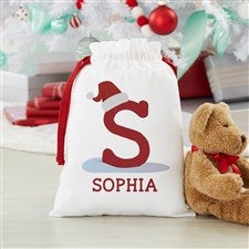 Initially Santa Personalized Christmas Canvas Santa Sack - Small - 48785-S