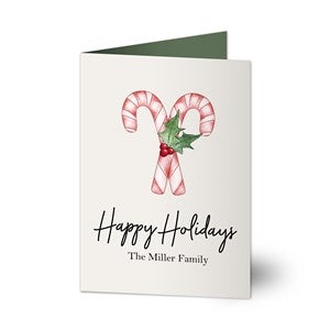 Watercolor Christmas Icons Personalized Christmas Card- Signature - 48788-S