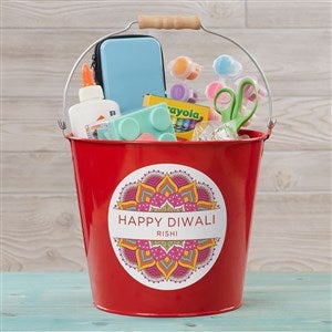 Diwali  Personalized Mini Treat Bucket- Red - 48798-R