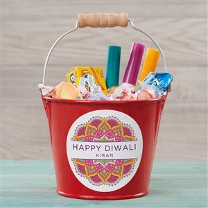 Diwali Personalized Large Treat Bucket- Red - 48798-RL