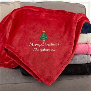 Christmas Character Custom Embroidered Fleece Blanket - Red - 60x80 - 48807-LR