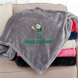 Christmas Character Custom Embroidered Fleece Blanket - Grey - 60x80 - 48807-LG