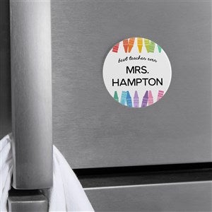Color Crayon Personalized Metal Round Magnet - 48827