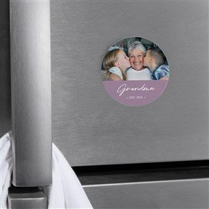 Grandma  Grandpa Established Personalized Metal Round Magnet - 48830