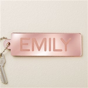 Classic Style Personalized Rose Gold Acrylic Keychain - 48847-RG