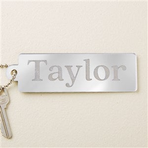 Classic Style Personalized Silver Acrylic Keychain - 48847-S