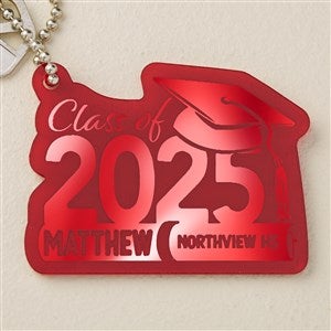 Graduation Hat Personalized Red Acrylic Keychain - 48848-R