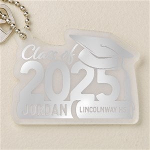 Graduation Hat Personalized Silver Acrylic Keychain - 48848-S