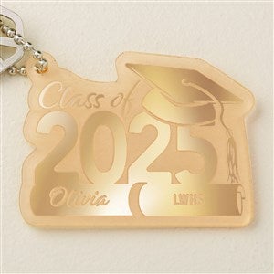 Graduation Hat Personalized Gold Acrylic Keychain - 48848-G