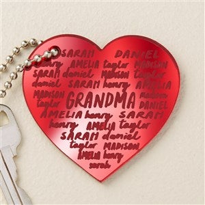 Grateful Heart Personalized Red Acrylic Keychain - 48849-R