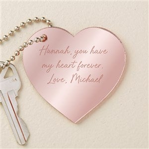 Write Your Own Personalized Rose Gold Mirrored Acrylic Keychain - 48850-RG