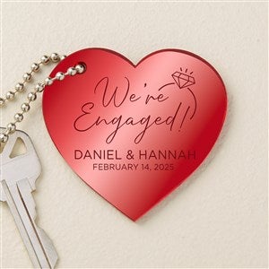 Were Engaged Personalized Red Mirrored Acrylic Keychain - 48852-R