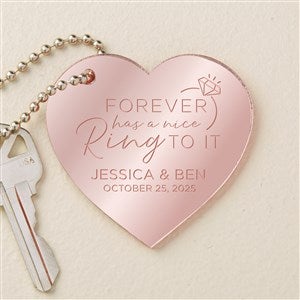 Were Engaged Personalized Rose Gold Mirrored Acrylic Keychain - 48852-RG