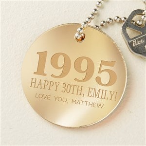 Birthday Year Personalized Gold Mirrored Acrylic Keychain - 48857-G