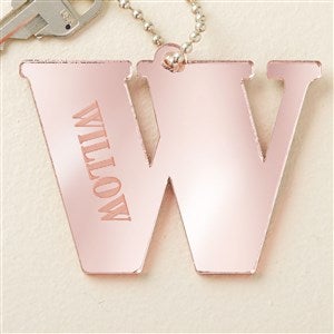 Initial and Name Personalized Rose Gold Acrylic Keychain - 48861-RG