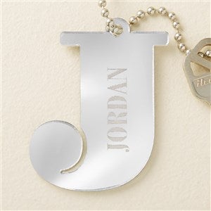 Initial and Name Personalized Silver Acrylic Keychain - 48861-S