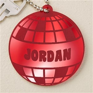 Disco Ball Personalized Red Mirrored Acrylic Keychain - 48863-R