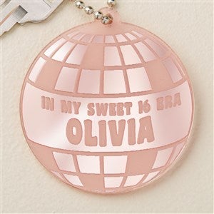 Disco Ball Personalized Rose Gold Mirrored Acrylic Keychain - 48863-RG