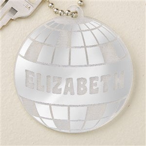 Disco Ball Personalized Silver Mirrored Acrylic Keychain - 48863-S