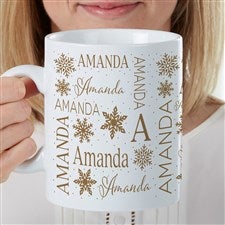 Christmas Snowflake Repeating Name Personalized 30oz. Oversized Coffee Mug - 48906-LM