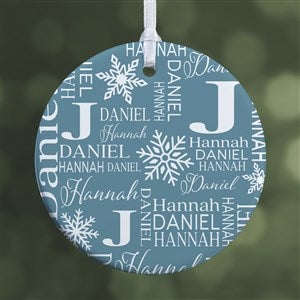 Christmas Snowflake Repeating Name Personalized Ornament-2.85quot; Glossy - 1 Sided - 48908-1S