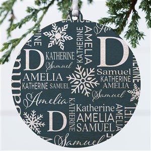 Christmas Snowflake Repeating Name Personalized Ornament-3.75 Wood - 1 Sided - 48908-1W