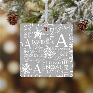 Christmas Snowflake Repeating Name Personalized Ornament-2.75 Metal - 1 Sided - 48908-1M