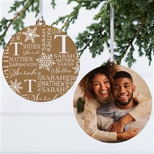 Christmas Snowflake Repeating Name Personalized Ornament-3.75 Wood - 2 Sided - 48908-2W