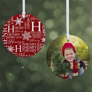 Christmas Snowflake Repeating Name Personalized Ornament- 2.85 Glossy - 2 Sided - 48908-2S