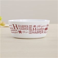 Christmas Snowflake Repeating Name Personalized Kids Bowl - 48909-B