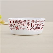 Christmas Snowflake Repeating Name Personalized Kids Bowl - 48909-B