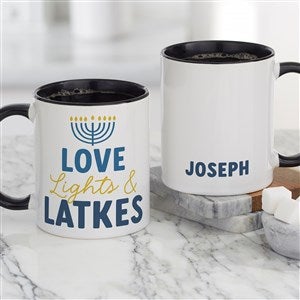 Hanukkah Puns Personalized Coffee Mug 11 oz.- Black - 48919-B