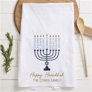 Hanukkah Menorah Personalized Tea Towel - 48933